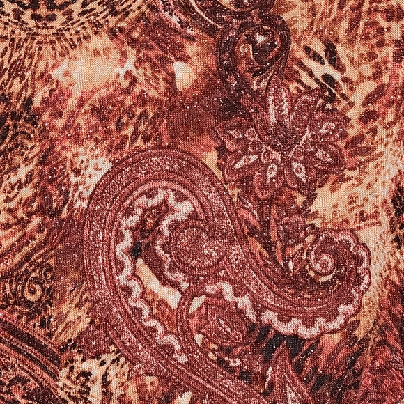 COCOMO Top Womens Plus 1X Brown Copper Paisley Bell Sleeve Celestial Fairy Boho - Picture 4 of 13